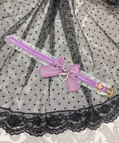 ROJITA（ロジータ）の「フリルリボンハートビジュブレスレット（ブレスレット・レディース・ブラック/パープル/レッド/ピンク/イエロー/ブルー/グリーン/オレンジ・FREE）」の6枚目の写真