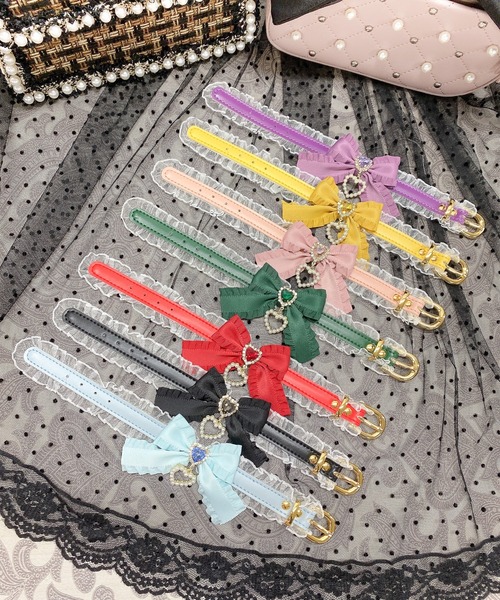 ROJITA（ロジータ）の「フリルリボンハートビジュブレスレット（ブレスレット・レディース・ブラック/パープル/レッド/ピンク/イエロー/ブルー/グリーン/オレンジ・FREE）」の12枚目の写真