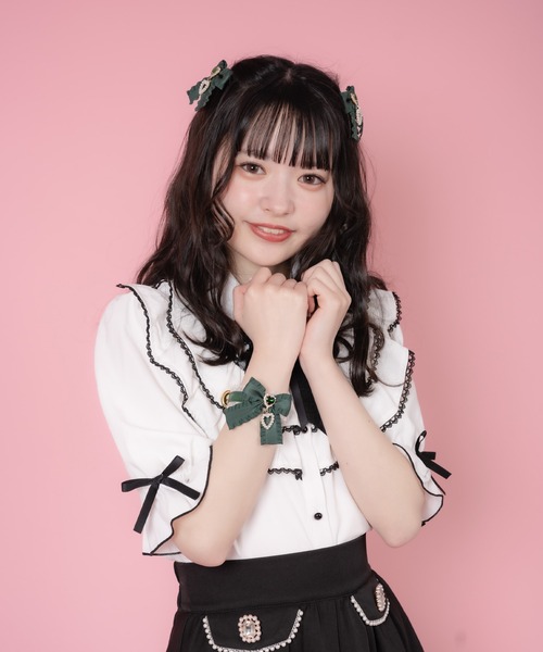 ROJITA（ロジータ）の「フリルリボンハートビジュブレスレット（ブレスレット・レディース・ブラック/パープル/レッド/ピンク/イエロー/ブルー/グリーン/オレンジ・FREE）」の20枚目の写真