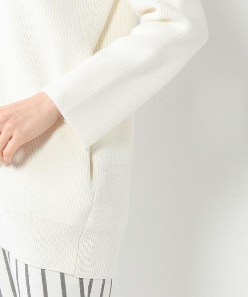 UNITED ARROWS（ユナイテッドアローズ）の「UAB C/PE 7G アゼ Vネック ロングカーディガン ◆（カーディガン/ボレロ・レディース・オフホワイト/ブラック・フリー）」の9枚目の写真