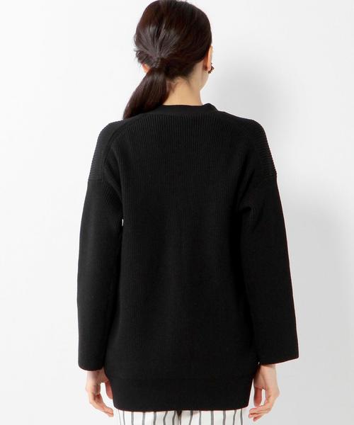 UNITED ARROWS（ユナイテッドアローズ）の「UAB C/PE 7G アゼ Vネック ロングカーディガン ◆（カーディガン/ボレロ・レディース・オフホワイト/ブラック・フリー）」の12枚目の写真