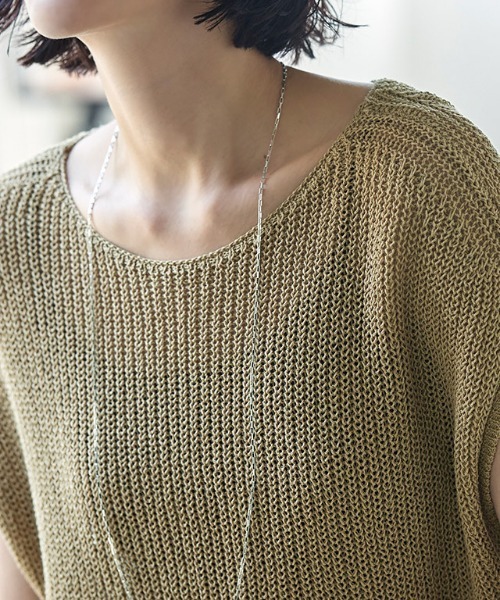 RASW（ラス）の「[RASW] リネン混ローゲージフレンチメッシュニット（ニット/セーター・レディース・オフホワイト/ブラック/ベージュ・M/L）」の20枚目の写真