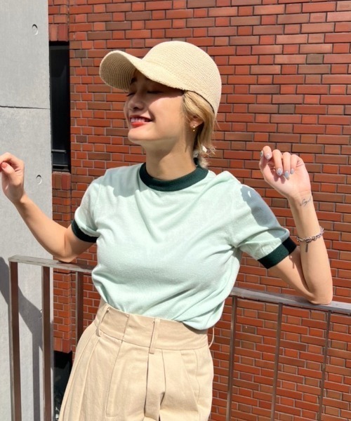 AMAIL(アマイル)の「Colorful sandwich cloth(Tシャツ/カットソー・レディース・ホワイト/ピンク/グリーン・FREE)」の2枚目の写真