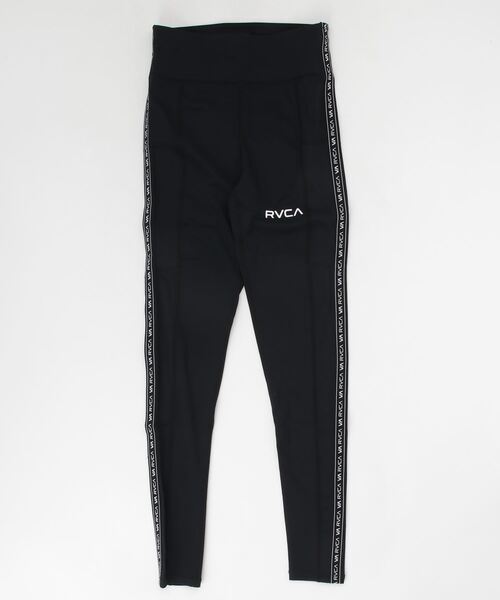 RVCA(ルーカ)の「RVCA/ルーカ 水陸両用/ハイウエスト サイドテープ柄フィットネスレギンス /セットアップ対応 BC043-868(レギンス/スパッツ・レディース・ブラック/ピンク・S/M)」の2枚目の写真