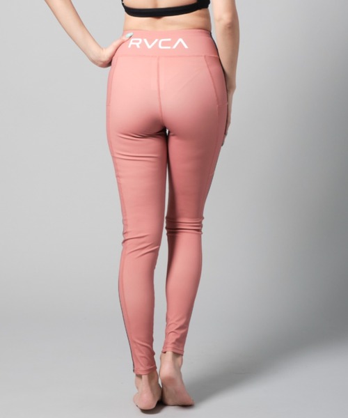 RVCA(ルーカ)の「RVCA/ルーカ 水陸両用/ハイウエスト サイドテープ柄フィットネスレギンス /セットアップ対応 BC043-868(レギンス/スパッツ・レディース・ブラック/ピンク・S/M)」の3枚目の写真