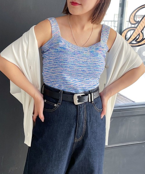 PAGEBOY（ページボーイ）の「MIXカラーニットタンク（タンクトップ・レディース・ブラック/ブルー系その他・FREE）」の3枚目の写真