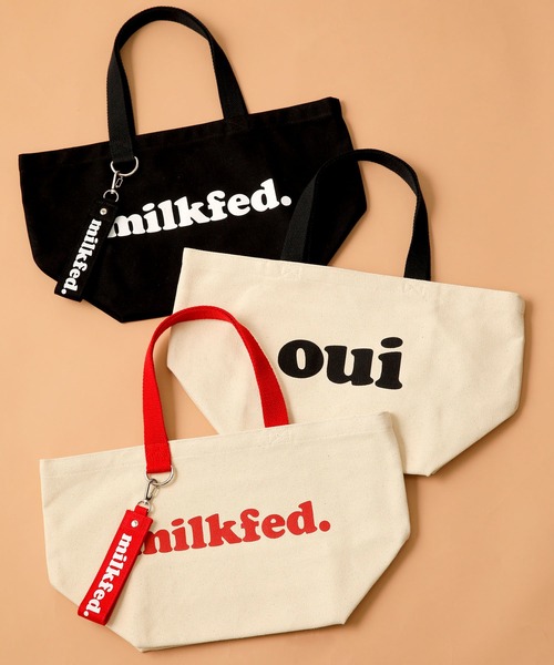 MILKFED.（ミルクフェド）の「OUI WIDE LUNCH TOTE/ランチトート/ ミニトートバッグ（トートバッグ・レディース・ホワイト/ブラック/レッド・ONE SIZE）」の4枚目の写真