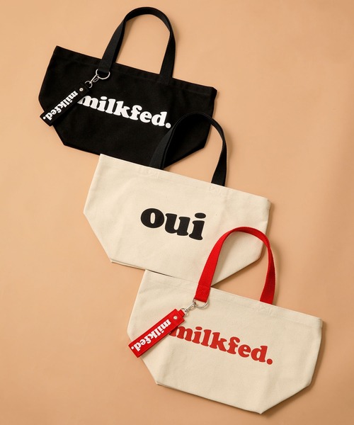 MILKFED.（ミルクフェド）の「OUI WIDE LUNCH TOTE/ランチトート/ ミニトートバッグ（トートバッグ・レディース・ホワイト/ブラック/レッド・ONE SIZE）」の5枚目の写真