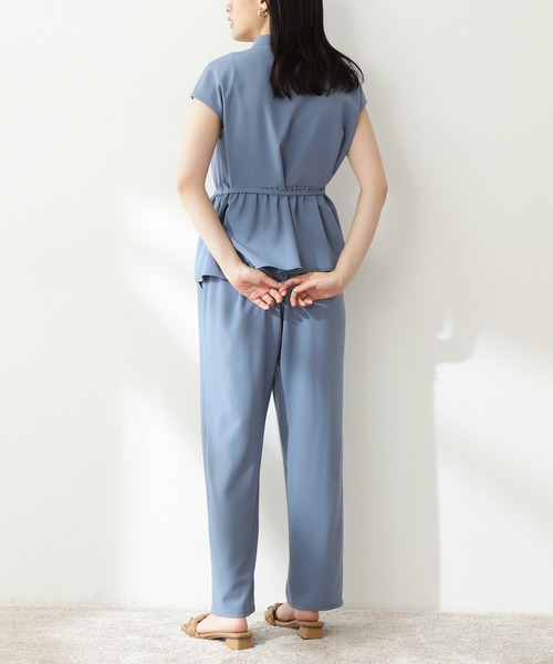 N.（N. Natural Beauty Basic）（エヌエヌナチュラルビューティーベーシック）の「◆バンドカラーペプラムセットアップ（ワンピース・レディース・ネイビー/モカ/ナチュラル/ブルー・MEDIUM）」の15枚目の写真