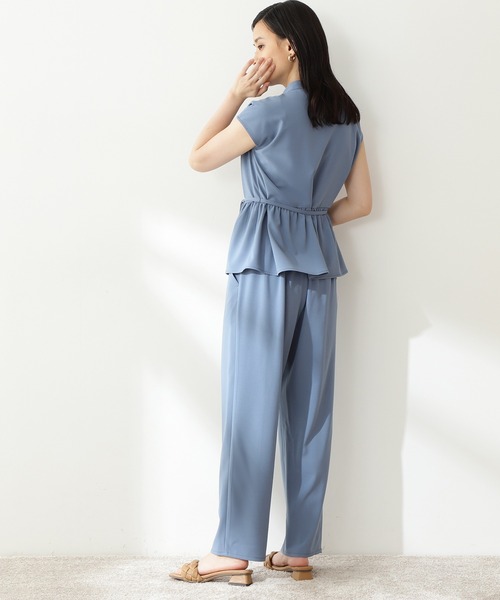 N.（N. Natural Beauty Basic）（エヌエヌナチュラルビューティーベーシック）の「◆バンドカラーペプラムセットアップ（ワンピース・レディース・ネイビー/モカ/ナチュラル/ブルー・MEDIUM）」の13枚目の写真