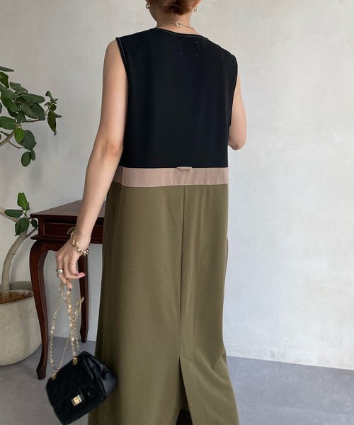 DouDou（ドゥドゥ）の「【WEB限定】スリーカラーキーネックジャンスカ（ジャンパースカート・レディース・ブラウン/カーキ・FREE）」の15枚目の写真