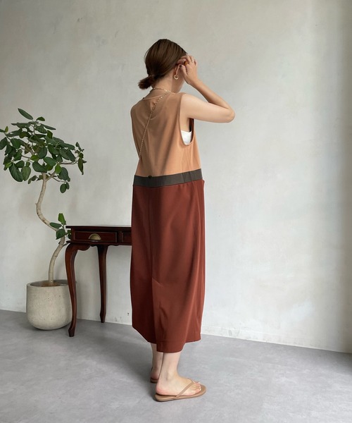 DouDou（ドゥドゥ）の「【WEB限定】スリーカラーキーネックジャンスカ（ジャンパースカート・レディース・ブラウン/カーキ・FREE）」の19枚目の写真
