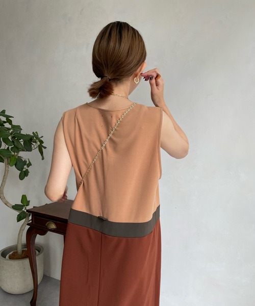 DouDou（ドゥドゥ）の「【WEB限定】スリーカラーキーネックジャンスカ（ジャンパースカート・レディース・ブラウン/カーキ・FREE）」の21枚目の写真