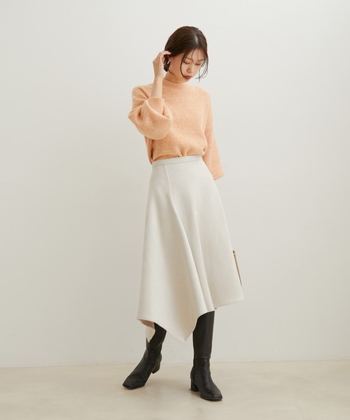 VIS(ビス)の「エコスエードアシンメトリーフレアスカート【sustainable】(スカート・レディース・キナリ/ダークブラウン/パープル系その他・L/M/S)」の21枚目の写真
