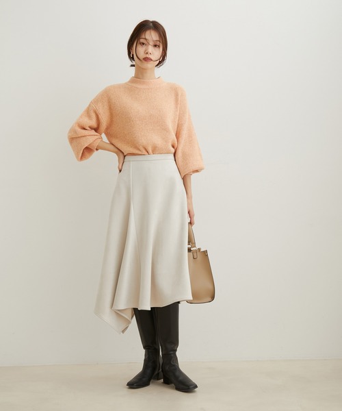 VIS(ビス)の「エコスエードアシンメトリーフレアスカート【sustainable】(スカート・レディース・キナリ/ダークブラウン/パープル系その他・L/M/S)」の22枚目の写真