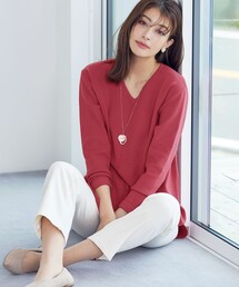 ラウンドヘムニットチュニック