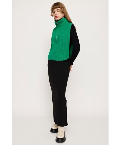 SLY(スライ)の「MILANO RIB KNIT SK ミラノリブ ニットスカート(スカート・レディース・ブルー/オレンジ/アイボリー/ブラック・1/2)」の3枚目の写真