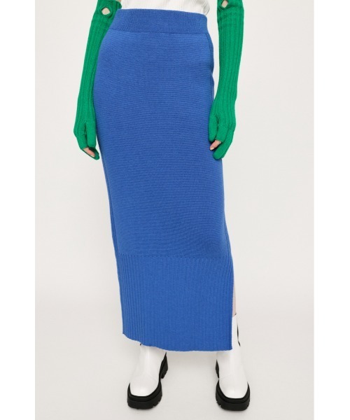 オーラリー リブニットスカートブルー⚫︎AURALEE KNIT SKIRT オーラリー リブニットスカートブルー⚫︎AURALEE KNIT SKIRT