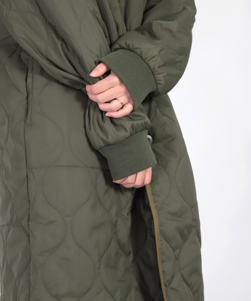 D.M.G.（ドミンゴ）の「[D.M.G / ディーエムジー] ナイロンリップキルト ライナーコート（ダウンジャケット/コート・レディース・ベージュ/オリーブ・FREE）」の7枚目の写真
