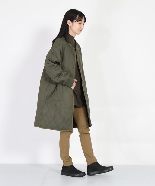 D.M.G.（ドミンゴ）の「[D.M.G / ディーエムジー] ナイロンリップキルト ライナーコート（ダウンジャケット/コート・レディース・ベージュ/オリーブ・FREE）」の15枚目の写真