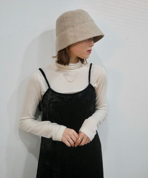 Reurie'（レウリィ）の「ニットバケットハット（ハット・レディース・ブラウン/ベージュ・FREE）」の3枚目の写真