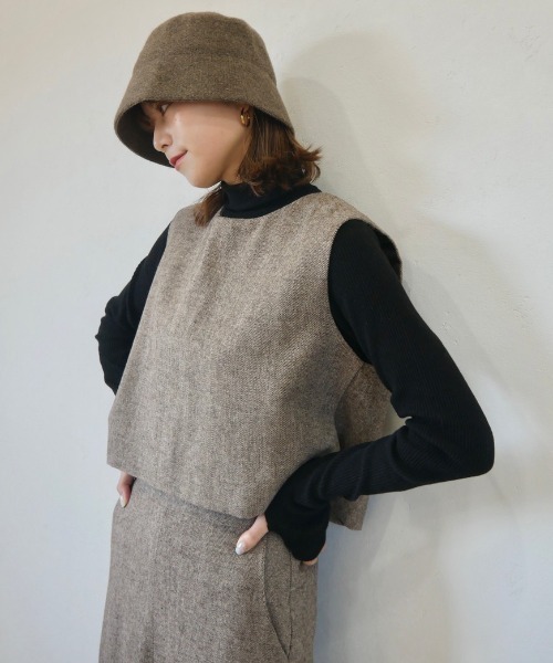 Reurie'（レウリィ）の「ニットバケットハット（ハット・レディース・ブラウン/ベージュ・FREE）」の16枚目の写真
