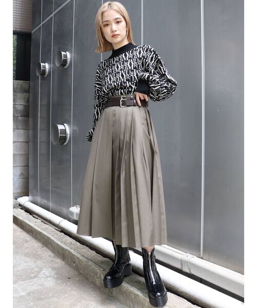 MURUA(ムルーア)の「ワイドプリーツスカート(スカート・レディース・カーキ/その他1/ブラック・1/2)」の5枚目の写真