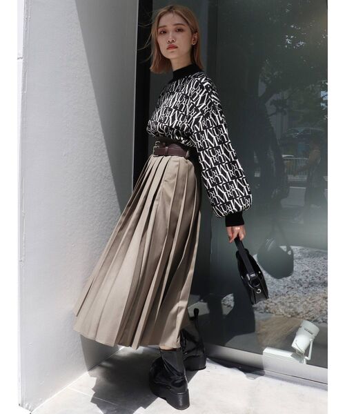 MURUA(ムルーア)の「ワイドプリーツスカート(スカート・レディース・カーキ/その他1/ブラック・1/2)」の7枚目の写真