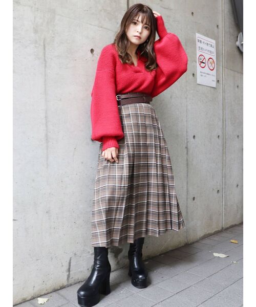 MURUA(ムルーア)の「ワイドプリーツスカート(スカート・レディース・カーキ/その他1/ブラック・1/2)」の9枚目の写真