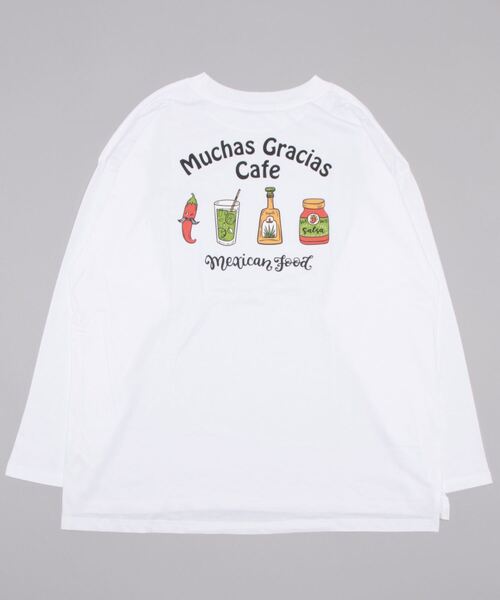 BARCEDOS（バルセドス）の「バックイラストプリント オーバーロングTシャツ（Tシャツ/カットソー・メンズ・カーキ/ホワイト/ブラック・L/LL/M）」の6枚目の写真