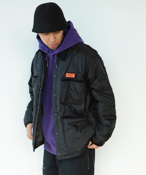 UNIVERSAL OVERALL（ユニバーサルオーバーオール）の「UNIVERSAL OVERALL × BEAMS / 別注 キルティング カバーコーチ ジャケット（ブルゾン・メンズ・ブラック/オリーブ/ネイビー・SMALL/MEDIUM/LARGE/X-LARGE）」の20枚目の写真