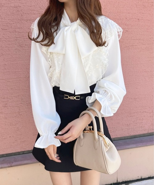 apres jour（アプレジュール）の「レース×ボウタイブラウス【ZOZOTOWN限定アイテム】（シャツ/ブラウス・レディース・アイボリー/オフホワイト/ブラック・X-LARGE/フリー）」の9枚目の写真