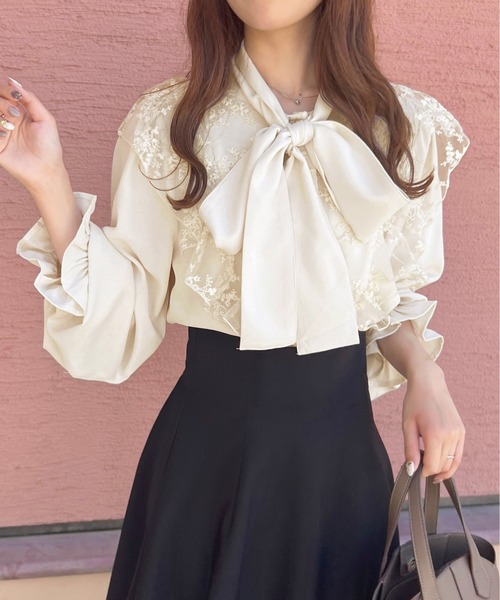 apres jour（アプレジュール）の「レース×ボウタイブラウス【ZOZOTOWN限定アイテム】（シャツ/ブラウス・レディース・アイボリー/オフホワイト/ブラック・X-LARGE/フリー）」の14枚目の写真