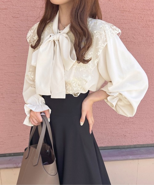 apres jour（アプレジュール）の「レース×ボウタイブラウス【ZOZOTOWN限定アイテム】（シャツ/ブラウス・レディース・アイボリー/オフホワイト/ブラック・X-LARGE/フリー）」の17枚目の写真