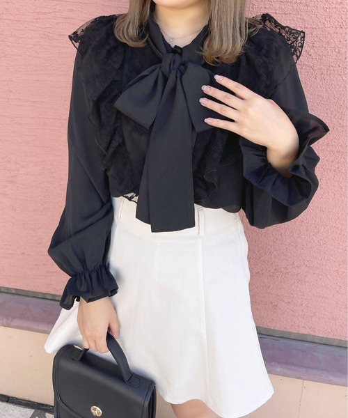 apres jour（アプレジュール）の「レース×ボウタイブラウス【ZOZOTOWN限定アイテム】（シャツ/ブラウス・レディース・アイボリー/オフホワイト/ブラック・X-LARGE/フリー）」の18枚目の写真