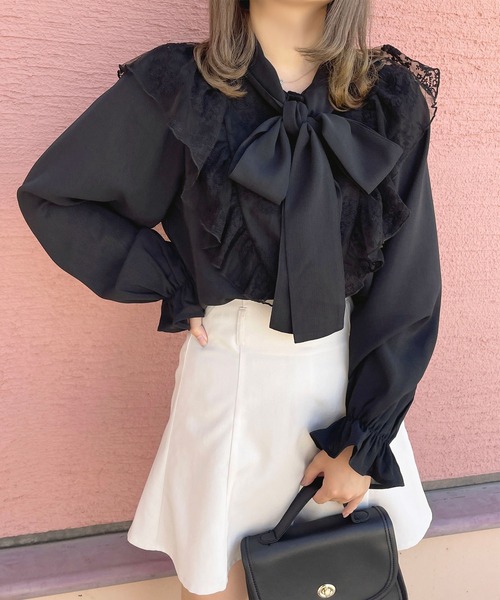 apres jour（アプレジュール）の「レース×ボウタイブラウス【ZOZOTOWN限定アイテム】（シャツ/ブラウス・レディース・アイボリー/オフホワイト/ブラック・X-LARGE/フリー）」の11枚目の写真