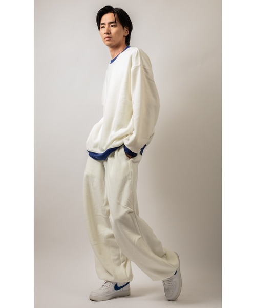 Beno(ビーノ)の「カラーマイクロフリース ワイドバルーン ドローコード パンツ(スウェットパンツ・メンズ・ブラック/ブルー/ホワイト/オレンジ/パープル/グリーン・L/M)」の15枚目の写真