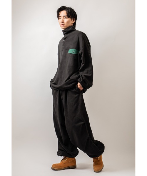 Beno(ビーノ)の「カラーマイクロフリース ワイドバルーン ドローコード パンツ(スウェットパンツ・メンズ・ブラック/ブルー/ホワイト/オレンジ/パープル/グリーン・L/M)」の20枚目の写真