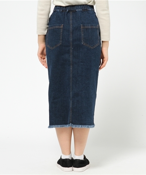 GIORDANO（ジョルダーノ）の「[GIORDANO]フロントボタンデニムスカート（スカート・レディース・インディゴブルー/ネイビー・FREE）」の12枚目の写真