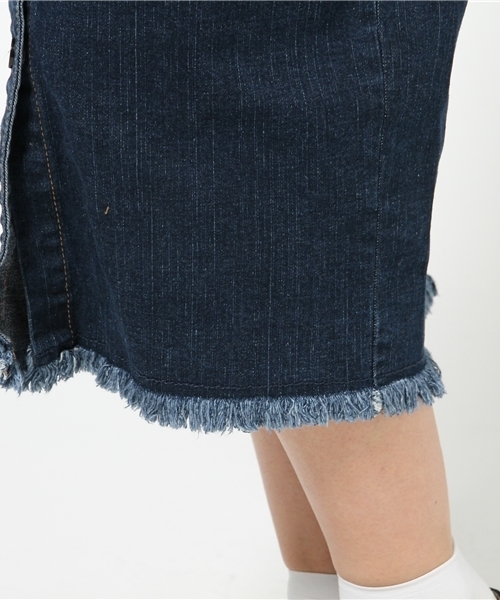 GIORDANO（ジョルダーノ）の「[GIORDANO]フロントボタンデニムスカート（スカート・レディース・インディゴブルー/ネイビー・FREE）」の7枚目の写真