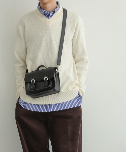 SENSE OF PLACE by URBAN RESEARCH(センスオブプレイスバイアーバンリサーチ)の「ダイヤガラVネックセーター(ニット/セーター・メンズ・チャコールグレー/パープル/アイボリー・MEDIUM/LARGE)」の6枚目の写真