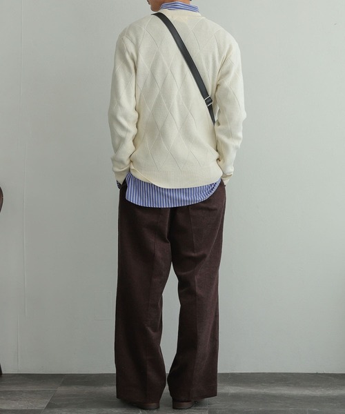 SENSE OF PLACE by URBAN RESEARCH(センスオブプレイスバイアーバンリサーチ)の「ダイヤガラVネックセーター(ニット/セーター・メンズ・チャコールグレー/パープル/アイボリー・MEDIUM/LARGE)」の11枚目の写真