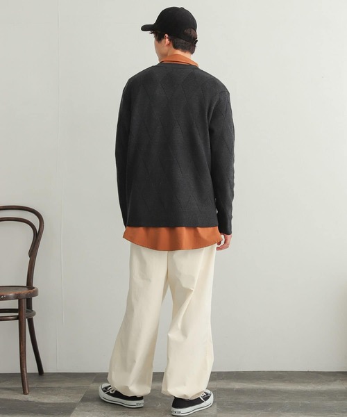 SENSE OF PLACE by URBAN RESEARCH(センスオブプレイスバイアーバンリサーチ)の「ダイヤガラVネックセーター(ニット/セーター・メンズ・チャコールグレー/パープル/アイボリー・MEDIUM/LARGE)」の19枚目の写真