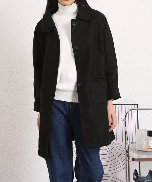 BLANC FICELLE（ブランフィセル）の「ラウンドネック ステンカラーコート（ステンカラーコート・レディース・グレー/ブラウン/ブラック・L/M）」の17枚目の写真