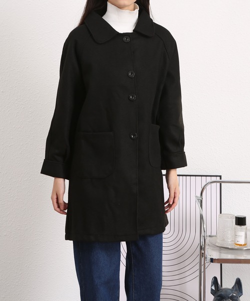 BLANC FICELLE（ブランフィセル）の「ラウンドネック ステンカラーコート（ステンカラーコート・レディース・グレー/ブラウン/ブラック・L/M）」の20枚目の写真