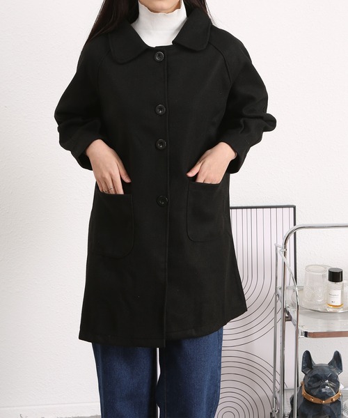 BLANC FICELLE（ブランフィセル）の「ラウンドネック ステンカラーコート（ステンカラーコート・レディース・グレー/ブラウン/ブラック・L/M）」の21枚目の写真