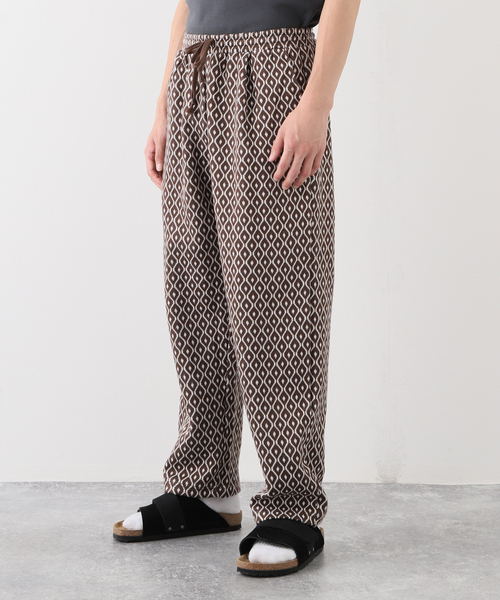 セール】ジャガードパターン 1タックイージーパンツ（スラックス