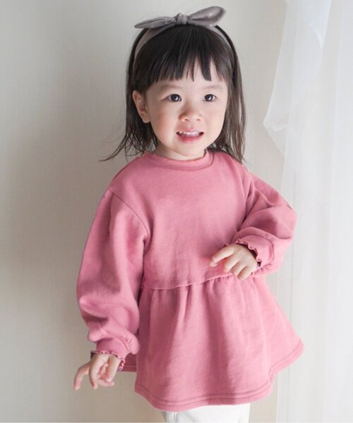 apres les cours（アプレレクール）の「【WEB限定】パワーショルダートレーナー（スウェット・キッズ・アイボリー/ピンク/ネイビー/イエロー/ラベンダー・130/110/100/80/140/120/90）」の5枚目の写真