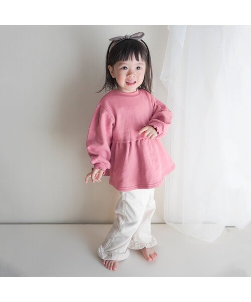 apres les cours（アプレレクール）の「【WEB限定】パワーショルダートレーナー（スウェット・キッズ・アイボリー/ピンク/ネイビー/イエロー/ラベンダー・130/110/100/80/140/120/90）」の15枚目の写真