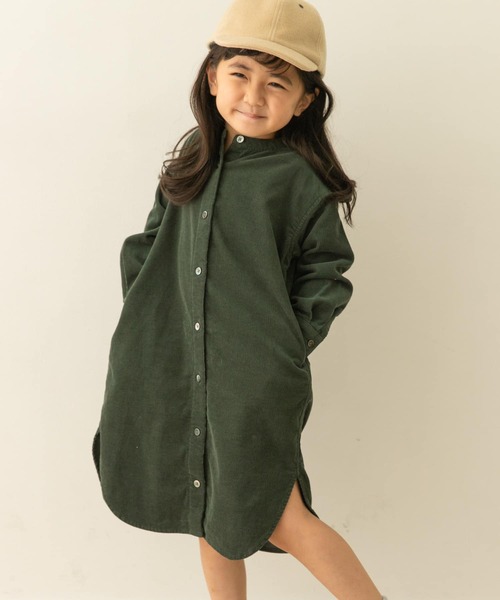 URBAN RESEARCH DOORS（アーバンリサーチドアーズ）の「『親子リンク』コーデュロイシャツワンピース(KIDS)（ワンピース・キッズ・ベージュ/グリーン・105/120/135）」の4枚目の写真